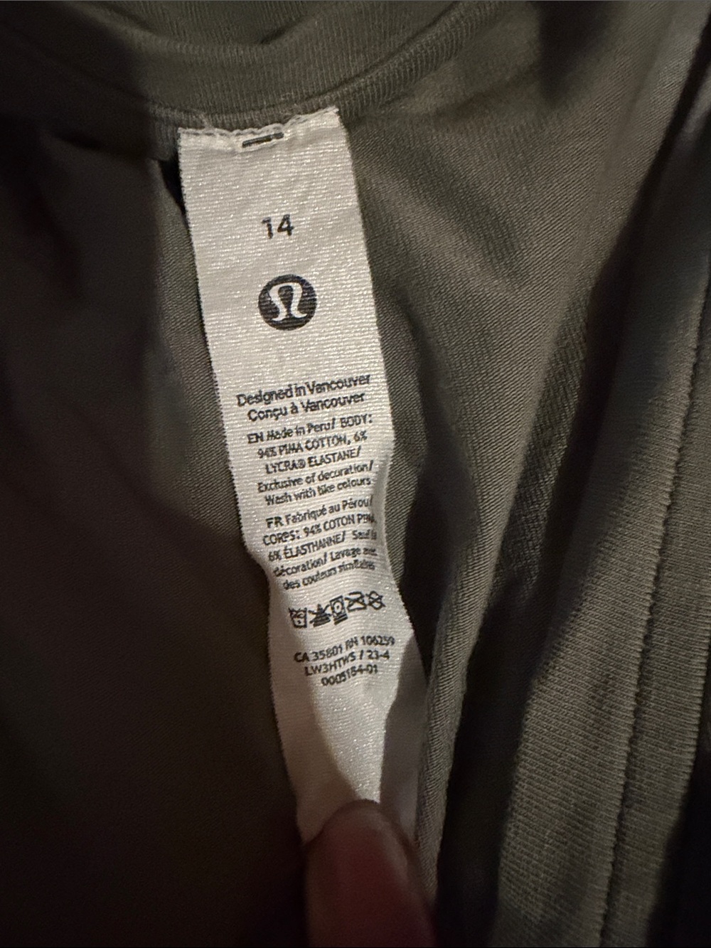 lululemon athletica Olive Green / Grey Long-Sleeve V Neck Pullover - Picture 2 of 2